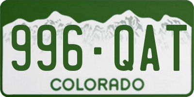 CO license plate 996QAT