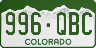 CO license plate 996QBC