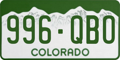 CO license plate 996QBO