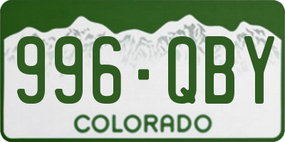 CO license plate 996QBY