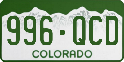 CO license plate 996QCD