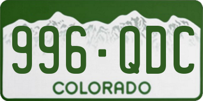 CO license plate 996QDC