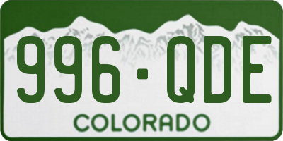 CO license plate 996QDE
