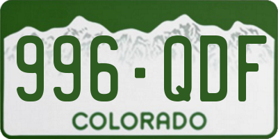 CO license plate 996QDF