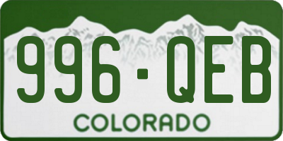 CO license plate 996QEB