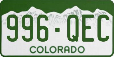 CO license plate 996QEC