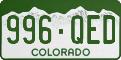 CO license plate 996QED