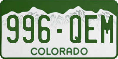 CO license plate 996QEM