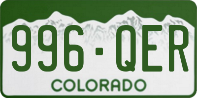 CO license plate 996QER