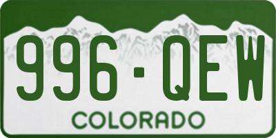 CO license plate 996QEW