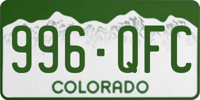 CO license plate 996QFC