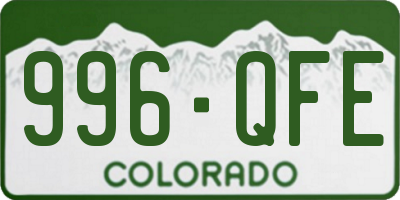 CO license plate 996QFE