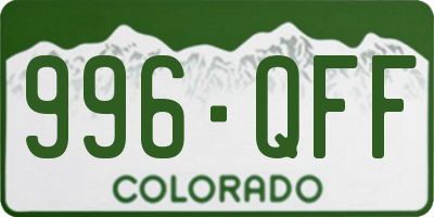CO license plate 996QFF