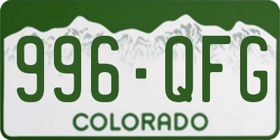 CO license plate 996QFG