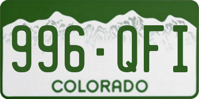 CO license plate 996QFI