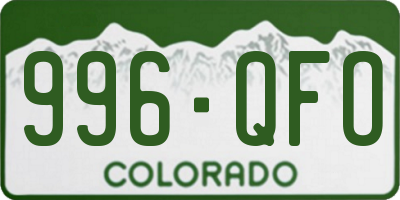 CO license plate 996QFO
