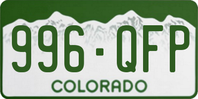 CO license plate 996QFP