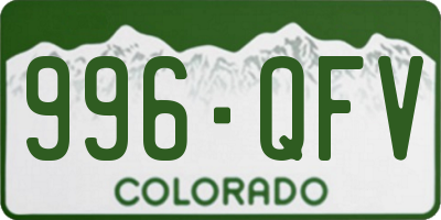 CO license plate 996QFV