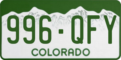 CO license plate 996QFY