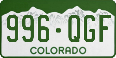 CO license plate 996QGF