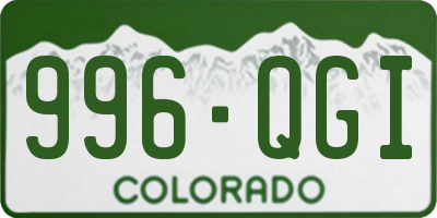 CO license plate 996QGI