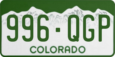 CO license plate 996QGP