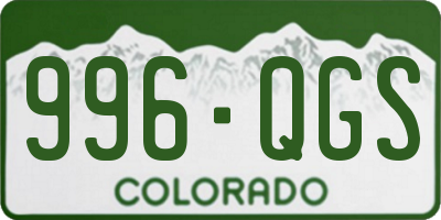 CO license plate 996QGS