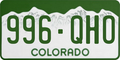 CO license plate 996QHO