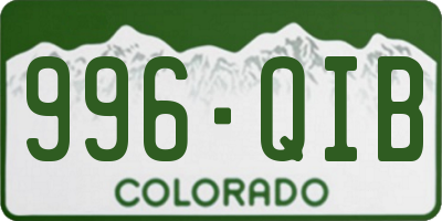 CO license plate 996QIB