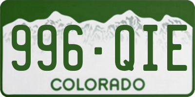 CO license plate 996QIE