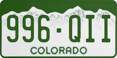 CO license plate 996QII