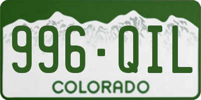 CO license plate 996QIL