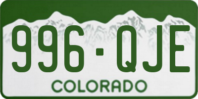 CO license plate 996QJE