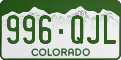 CO license plate 996QJL