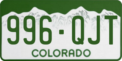 CO license plate 996QJT