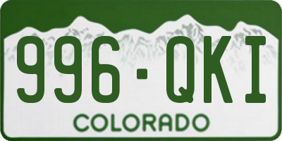 CO license plate 996QKI