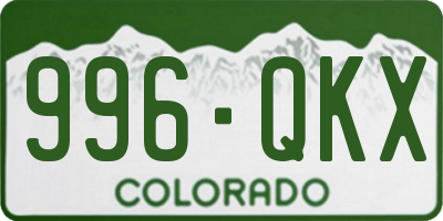 CO license plate 996QKX