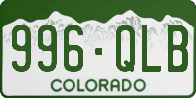 CO license plate 996QLB