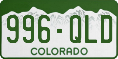 CO license plate 996QLD