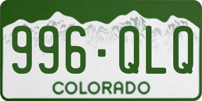 CO license plate 996QLQ