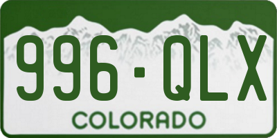CO license plate 996QLX