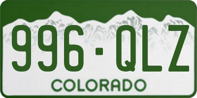 CO license plate 996QLZ