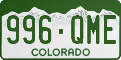 CO license plate 996QME