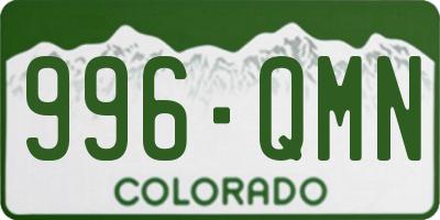 CO license plate 996QMN