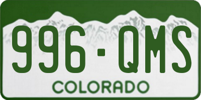 CO license plate 996QMS