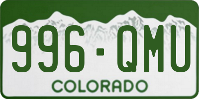 CO license plate 996QMU