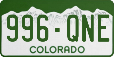 CO license plate 996QNE