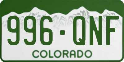 CO license plate 996QNF