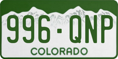 CO license plate 996QNP