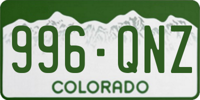 CO license plate 996QNZ